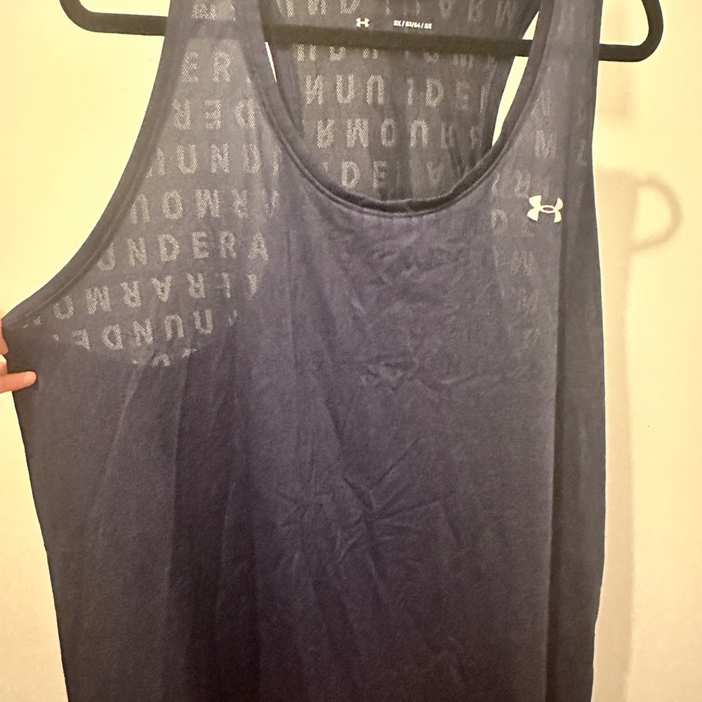 Under Armour Navy Tank Top with Logo